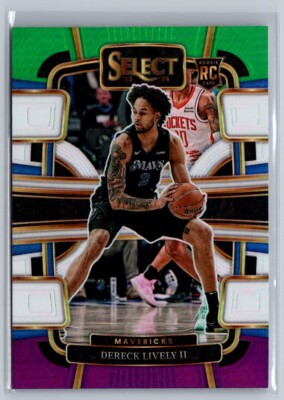 2023-24 Panini Select Concourse Green White Purple #76 Dereck Lively II RC