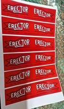 SHEET OF A.C. GILBERT ERECTOR SET REPRODUCTION FLAGS W/ADHESIVE BACK