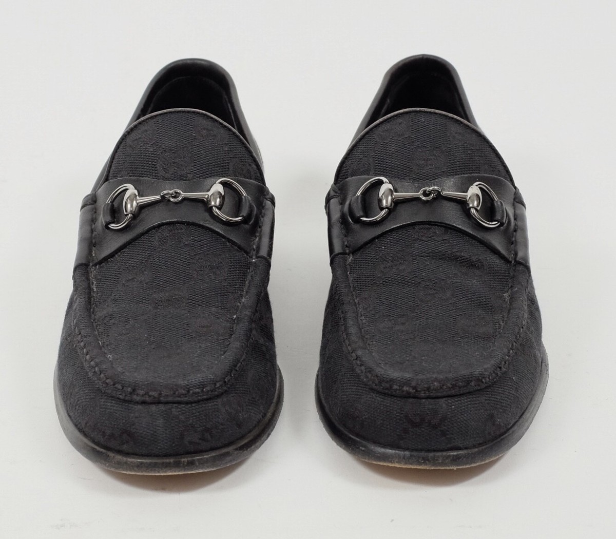 90s Tom Ford for GUCCI sz 7.5 B monogram GG loafers shoes black