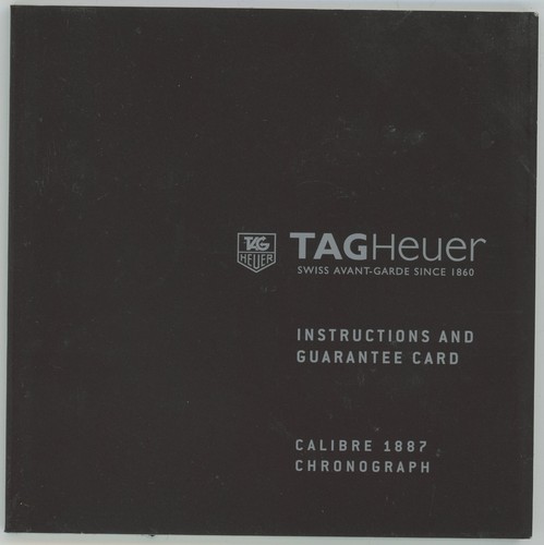 Tag Heuer Carrera Calibre 1887 Reloj Cronógrafo Manual de Instrucciones