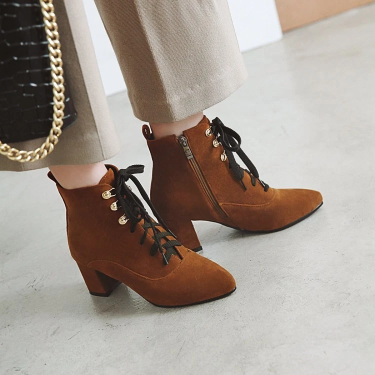 Plus size hotsell lace up boots
