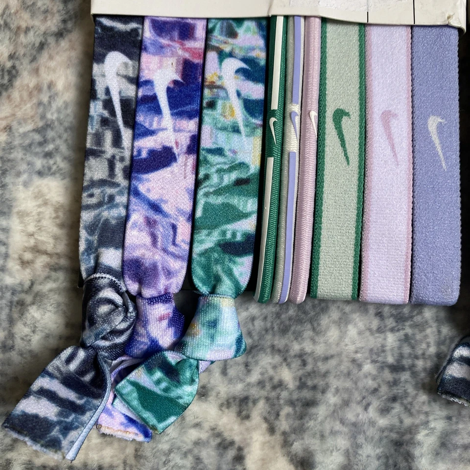 Paquete de 3 diademas estampadas Nike multicolores unisex nuevas con etiquetas Foto 2 de 4