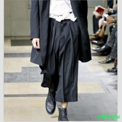 Men  s Maxi Casual Harem Pants Pleated Wide Leg Flare Loose Show Dress Trousers
