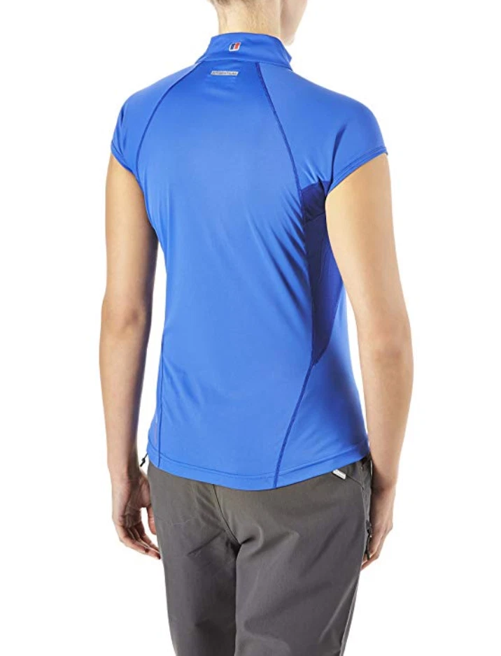 Size 12 Berghaus Women's Vapour II Base 1/2 Zip Short Sleeve Shirt Blue - Image 4 of 4