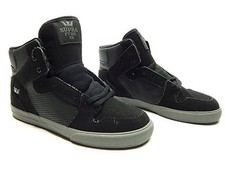SUPRA KID'S VAIDER BLACK GREY SHOES SIZE 3