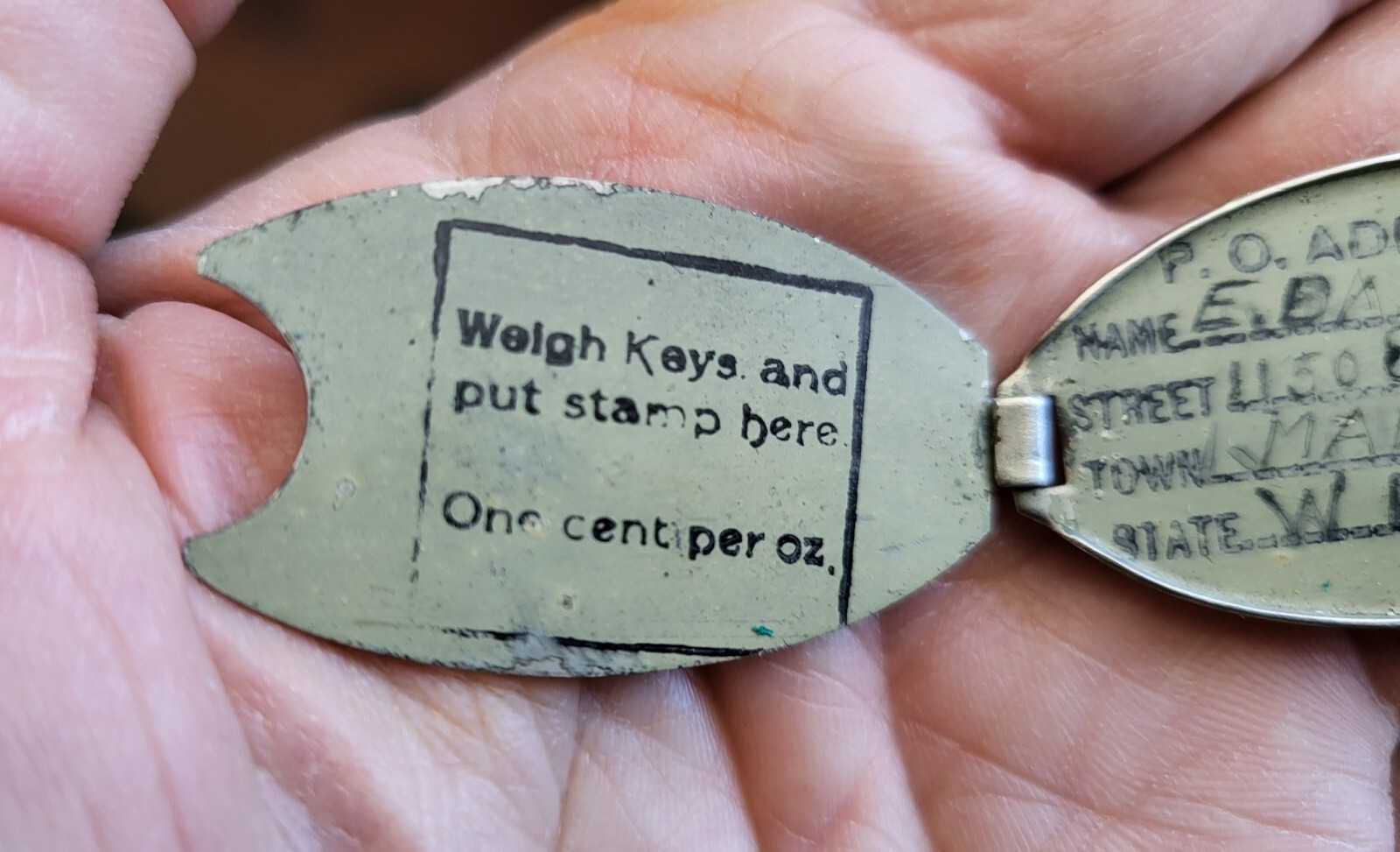 Antique Key Fob Tag Ring Glenn Curtiss Lost Key Finder Return Mailer 1901 PATENT