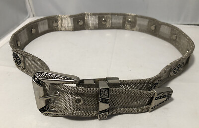 Vintage Metal Silver Tone Mesh Belt Women display picture 1