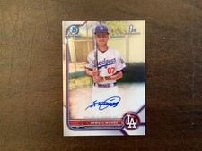 2022 Bowman Chrome Samuel Munoz On-Card First Year Prospect Auto Dodgers #CPA-SM
