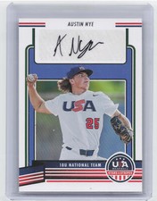 2023 Panini USA Baseball Stars & Stripes #18U2-AN Austin Nye 18U Team Auto