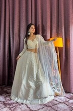 Latest New Off White Georgette Lehenga Choli With Dupatta For Wedding Wear
