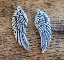 Silver Plated Angel Wings Pendant Set - Angel Wings Pair Set