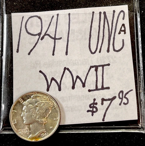1941 P Mercury Silver Dime (UNC) Uncirculated Condition. WWII Era. ENN Coins