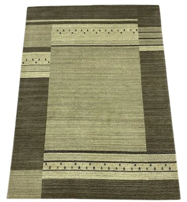 Salon Tapis Gabbeh 100% Laine Beige Braun Gris 176x240 CM Tissé à la Main WR89 - Photo 1/4
