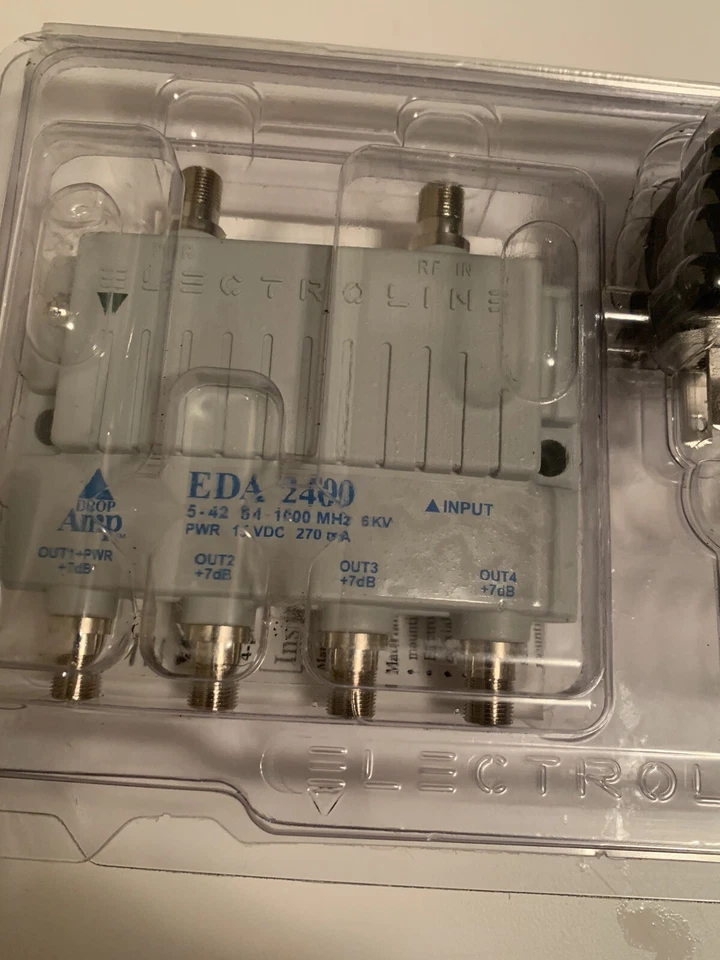Electroline EDA 2400 4-Port Drop Amp + RF/CATV power supply - Image 2 of 3