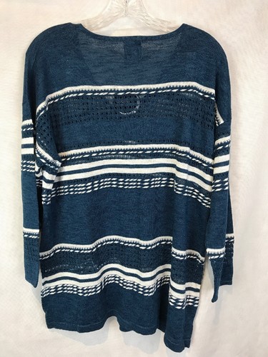 August Moon Pullover Pulli Damen XL gestreift Quasten blau neu mit Etikett - Bild 4 von 4