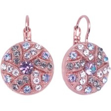 Mariana Ice Queen Rose Gold Earrings Tree of Life in Grey Clear Vitrail 1154 NWT