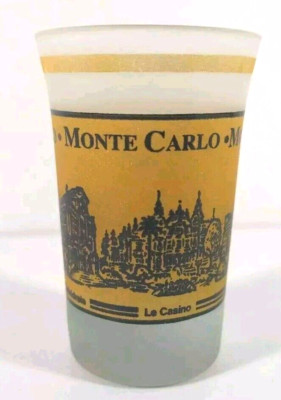 Monte Carlo-Monaco Shot Glass City Landmarks Handmade In Europe Gold Surface