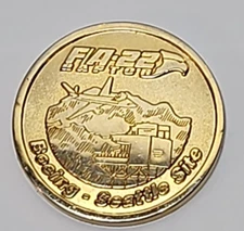 Fa 22 Raptor Gold Tone Boeing Seattle Team Avionics Medal Token 1 1/2" JRR14