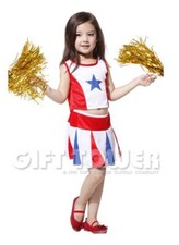 Girls Cheerleader Halloween Costume Outfit M, L, XL Ages 4-10