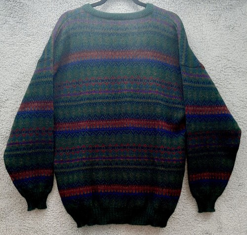 Maglione Maglia Irlandese Vintage Collezione Avoca Pura Nuova Lana Verde XL Irlanda  - Foto 2 di 8