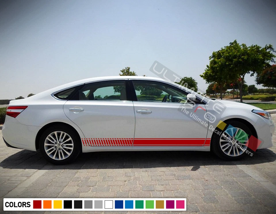 Juego de kit de calcomanías de rayas laterales para Toyota Avalon Sport maletero llantas falda Foto 2 de 4