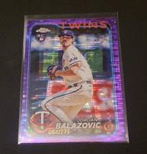 Topps 2024 Chrome Jordan Balazovic #198 Purple Sonar Refractor Rookie /275 Twins