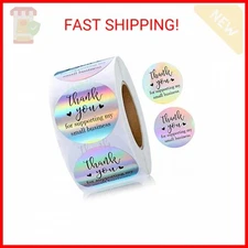 Thank You Stickers, 500Pcs 1.5inch Thank You for Supporting My Small Business St