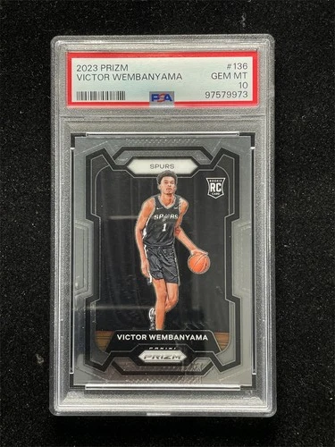 2023-24 Panini Prizm Victor Wembanyama #136 Rookie RC PSA 10 GEM MT &9973