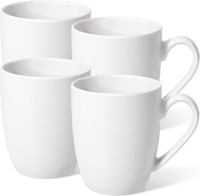 White 4 Pack 16 oz Large Ceramic Coffee Mugs Tea Cups Idea Gift for Women Men