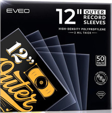 EVEO 50 Vinyl Record Sleeves Outer   Crystal Clear x50 Count