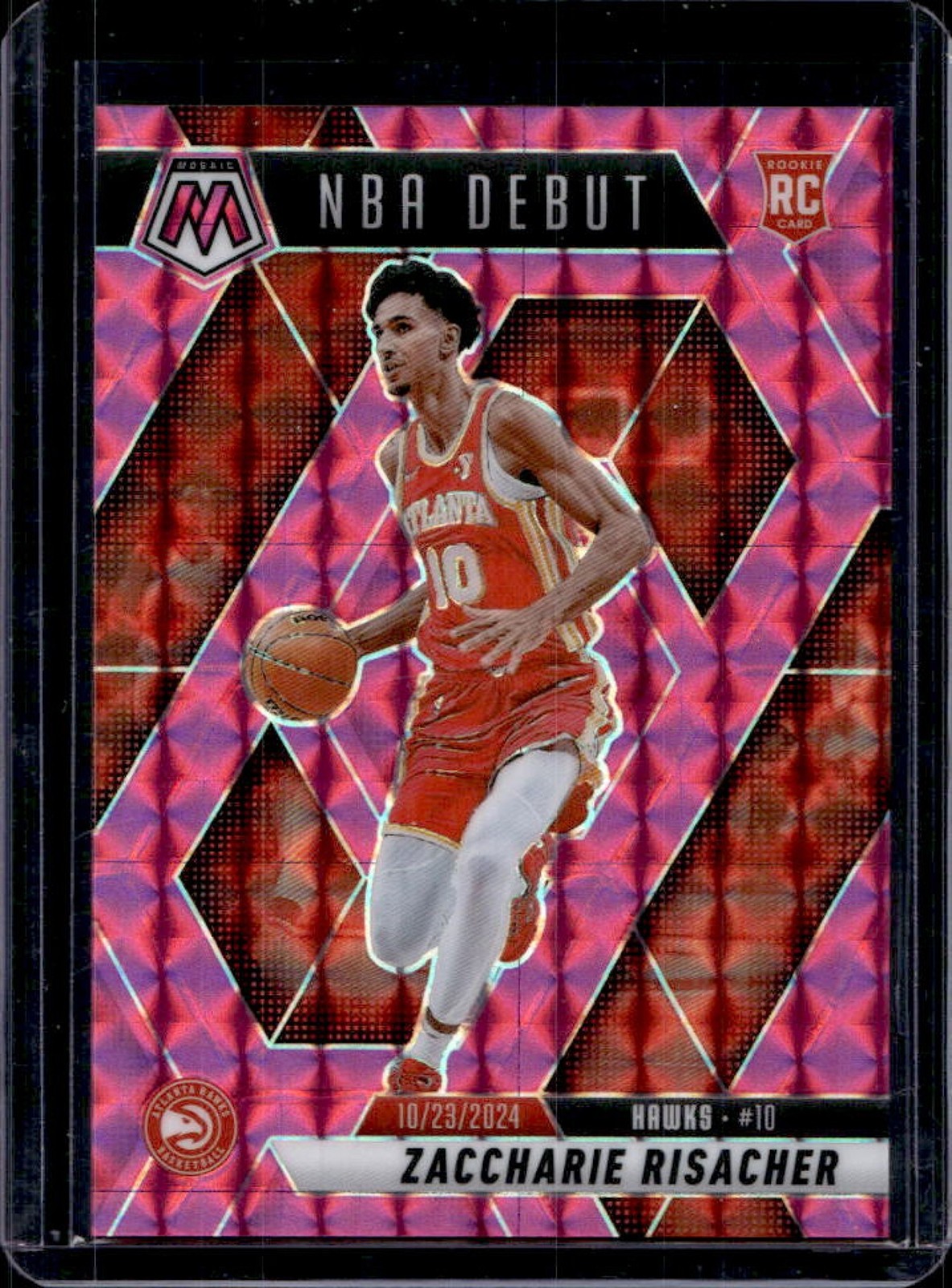 2024-25 Mosaic Zaccharie Risacher RC Pink NBA Debut #39/175 Hawks