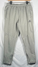 Adidas Game  Go Pants Mens Size M Medium Gray Joggers Tapered Ankle Zip HL2179