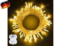 Lichterkette AußEn Batterie, 10M Warmweiß Weihnachtsbeleuchtung Mit Timer