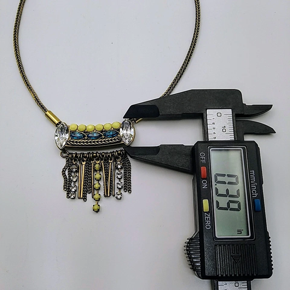 Collar Gargantilla Silpada Babero Bronce Cuarzo Circonita Cristal 19" Declaración Ajustable Foto 3 de 4