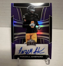 Ferzell Shepard 2025 Leaf Metal BA-FS1 Purple Prismatic Auto 10/10 Bookend