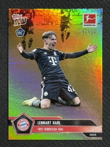 2025-26 Topps Now Bundesliga #50 Lennart Karl 1st Bundesliga Goal Gold Foil /50
