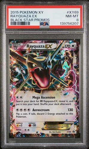 2015 POKEMON XY BLACK STAR PROMOS #XY69 RAYQUAZA EX PSA 8