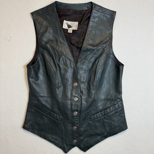 VTG Yucatán Bay Leather Vest Women’s Size M FOREST GREEN