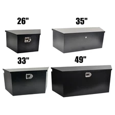 Black Steel 26"/33"/35"/49" Truck Tongue Tool Box Trailer Flatbed Storage Box