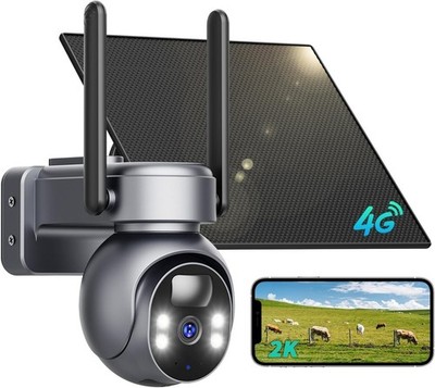 Cellular Security Camera No WiFi 4G LTE Solar Wireless 360 Live View