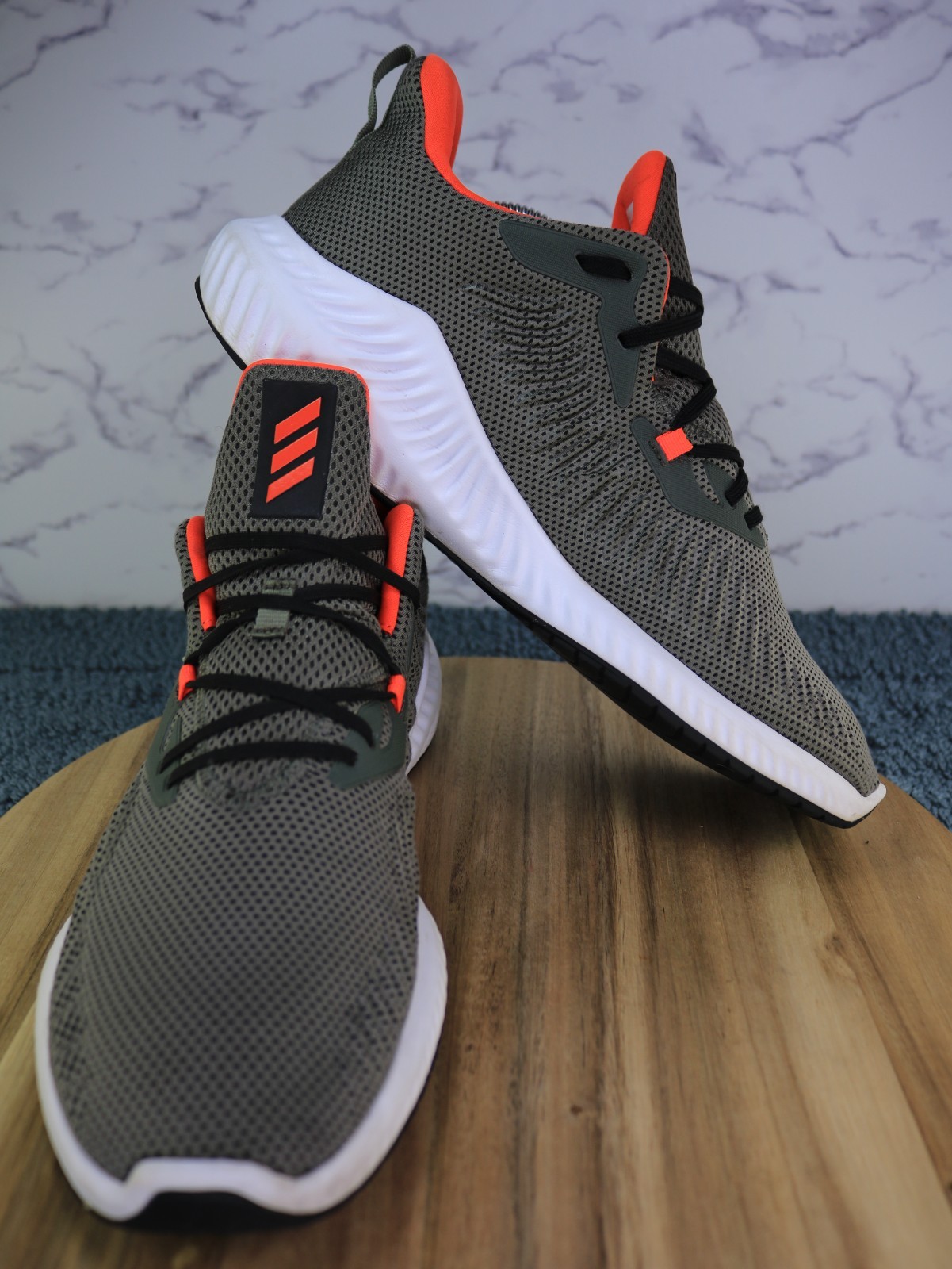 SAOLA Adidas Alphabounce+ 3 Sneakers Verde Bianco Solare Allenamento Palestra EG1393 Uomo Taglia 10 5