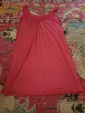 VTG womens L JC Penney lingerie red nylon lace trim slip romantic holiday chic
