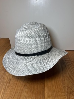 August Hat Company Hat Fedora Womens Medium Wide Brim Straw Summer Sun