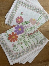 RARE ZOFIA ROSTAD VINTAGE lot 11 Serviettes de table carrées motif floral