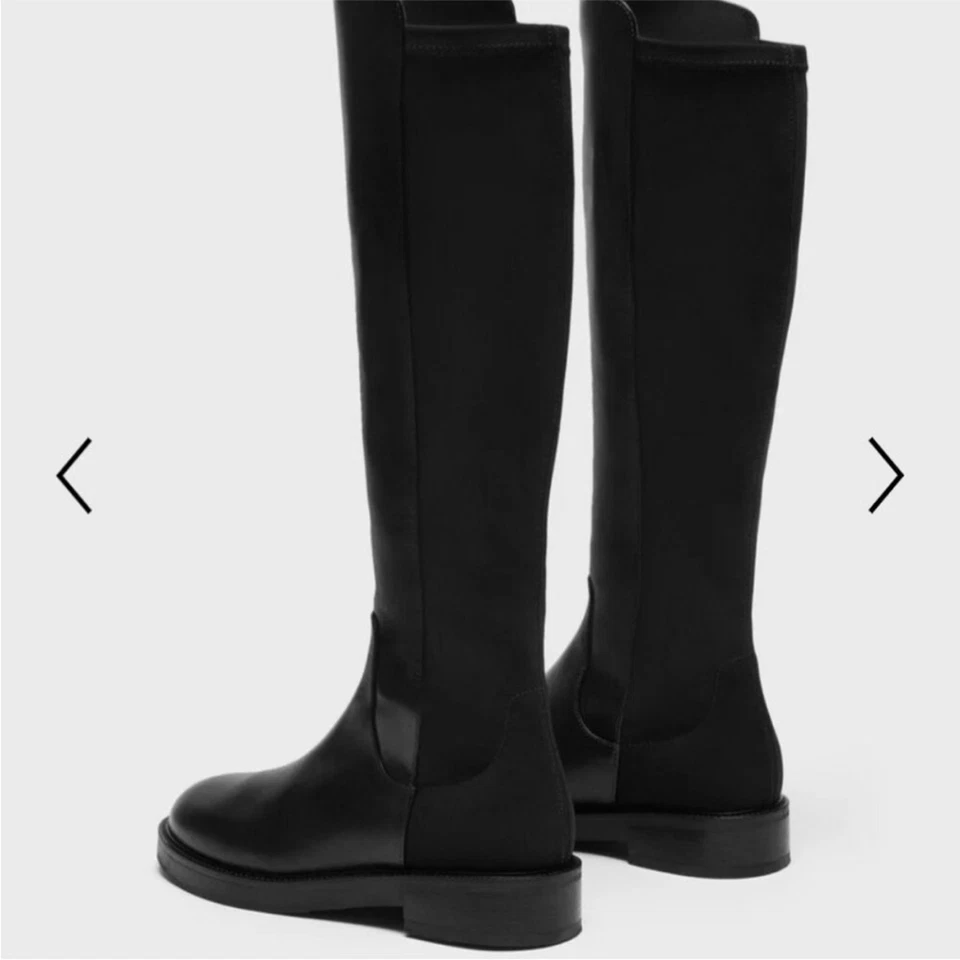 Botas Theory hasta la rodilla en cuero negro Foto 2 de 4