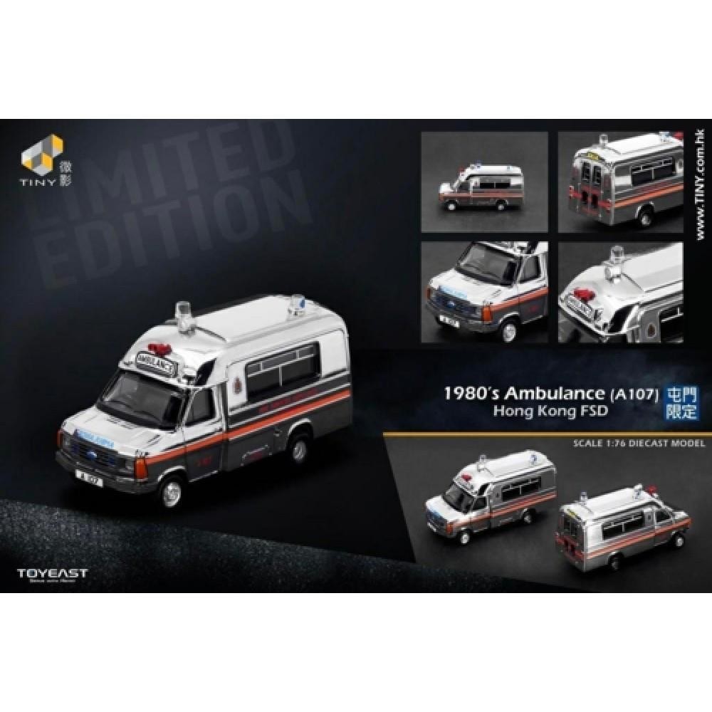 Ford Transit MK 2 Ambulance Chrome A107 1:76 Scale Tiny City Diecast ATC65357