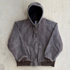 Carhartt J130 CHT brown hooded work wear jacket XL