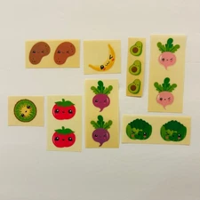 Vintage 1980s Scented Stickers Stick N Sniff TOMATOES BEETS KIWI RADISH AVOCADO
