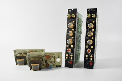 (2) Auditronics 110-B Micpre Input EQ module and (2) A30-1-E Output Cards