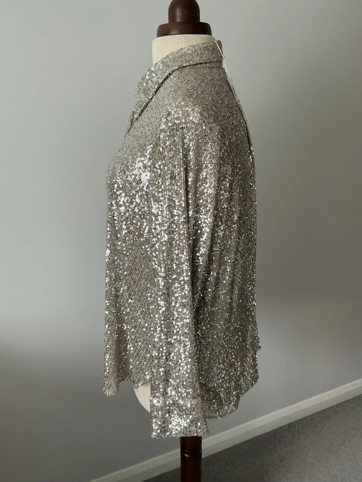 Marks & Spencer Ladies Beautiful Dressy Sequin Shirt/Blouse Size 20 BNWT - Image 2 of 4